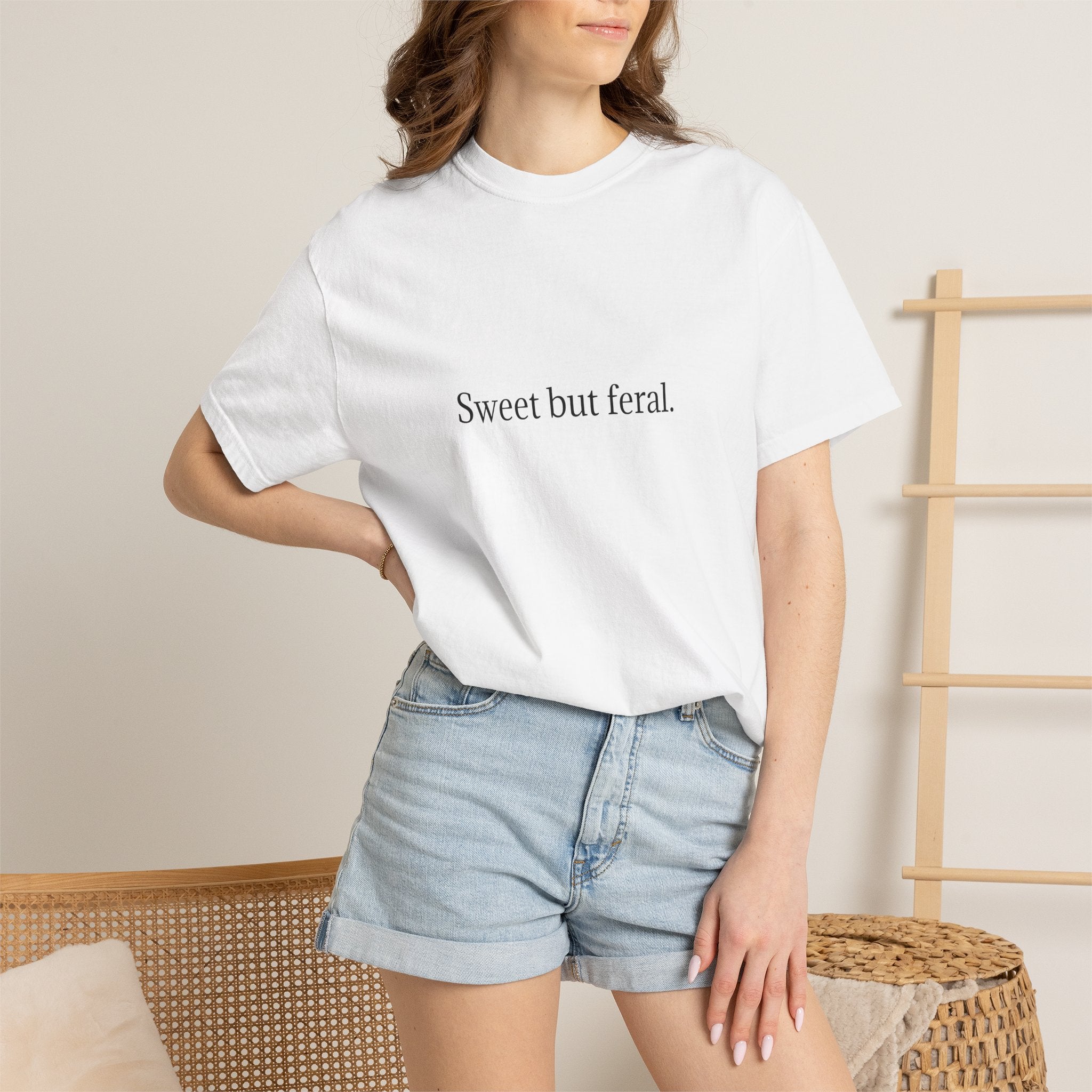 Sweet but feral. T-Shirt — Minimalist Feminine Graphic Tee